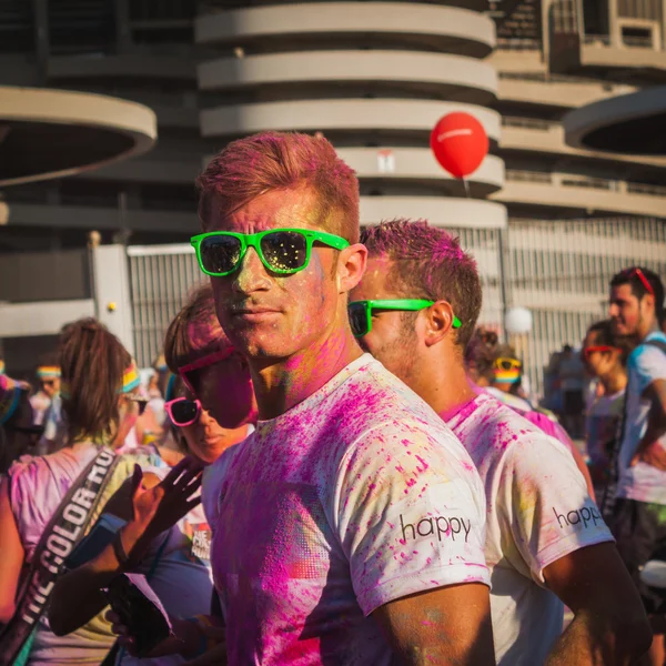 Thousands of people take part in the Color Run 2014 in Milan, Italy