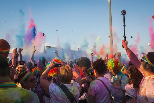 Thousands of people take part in the Color Run 2014 in Milan, Italy