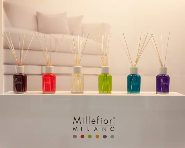 Fragrances on display at HOMI, home international show in Milan, Italy — Stock Photo, Image