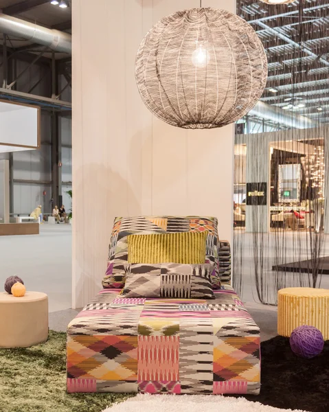 Missoni sofa on display at HOMI, home international show in Milan, Italy — Stock Photo, Image