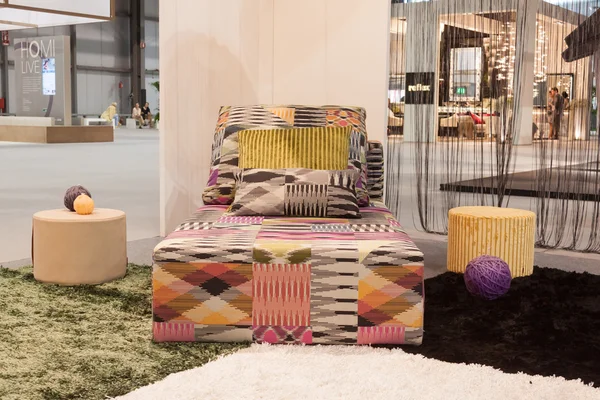 Missoni sofa on display at HOMI, home international show in Milan, Italy — Stock Photo, Image