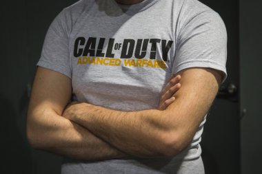 Ayrıntı Call of Duty t-shirt, Oyunlar hafta 2014, Milano, İtalya