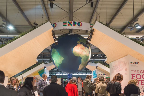 Expo stand at Bit 2015, intercâmbio turístico internacional em Milão, Itália — Fotografia de Stock