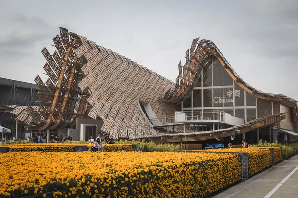 Personas que visitan el pabellón de China en la Expo 2015 en Mialn, Italia —  Fotos de Stock