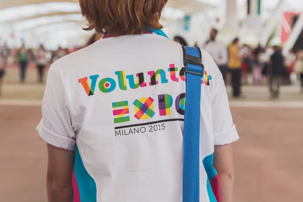 Voluntário na Expo 2105 em Milão, Itália — Fotografia de Stock