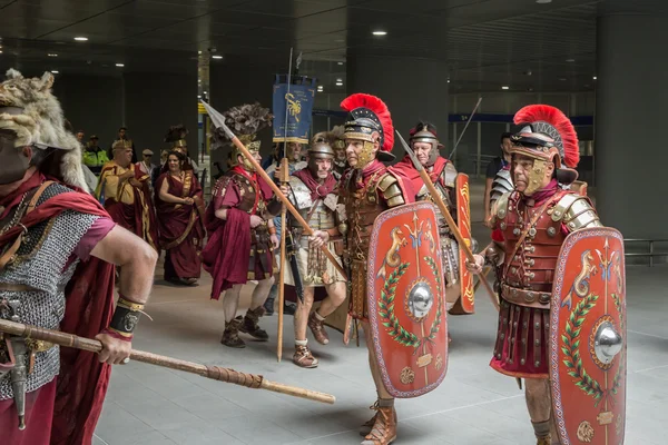 Historische Romeinse groep op Expo 2015 in Milaan, Italië — Stockfoto