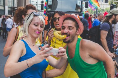 People taking part in Milano Pride 2015