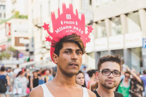 People taking part in Milano Pride 2015 — Zdjęcie stockowe