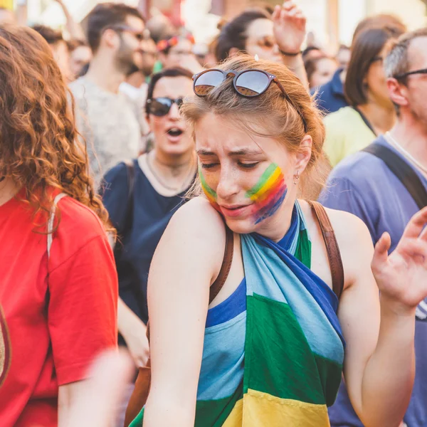 People taking part in Milano Pride 2015 — Stock Photo, Image