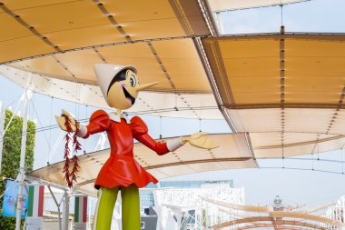 Huge Pinocchio statue at Expo 2015 in Milan, Italy