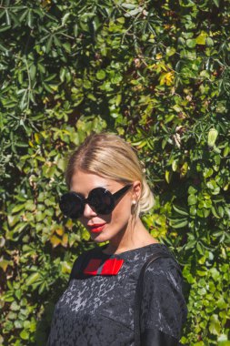 People outside Pucci fashion show building in Milan, Italy