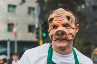 People take part in the Zombie Walk 2015 in Milan, Italy