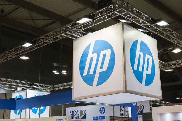 Detail of HP stand at Viscom 2015 in Milan, Italy — Stock Photo, Image