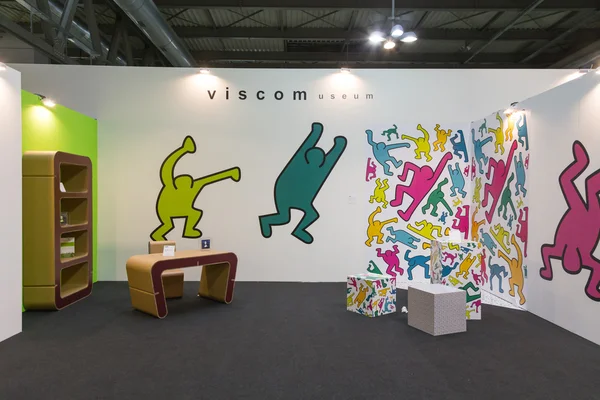Moderne kunst hoek aan Viscom 2015 in Milaan, Italië — Stockfoto