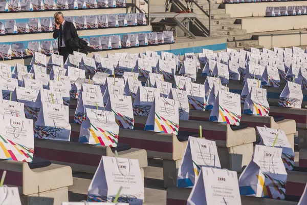 Closing ceremony bags at Expo 2015 in Milan, Italy — Stock Photo, Image