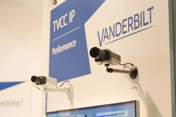 Security cams on display at Sicurezza, international event in th — Stock Photo, Image