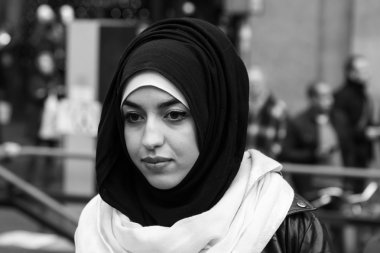 Muslim Community demonstrating against terrorism in Milan, Italy