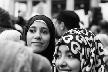 Muslim Community demonstrating against terrorism in Milan, Italy