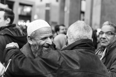 Muslim Community demonstrating against terrorism in Milan, Italy