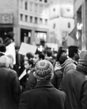 Muslim Community demonstrating against terrorism in Milan, Italy