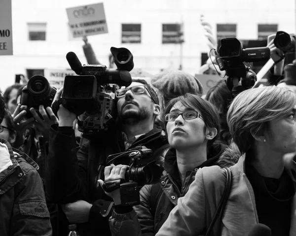 Muslim Community demonstrating against terrorism in Milan, Italy