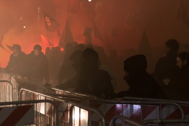   Kurdish demonstrators protesting in front of the Turkish Consu