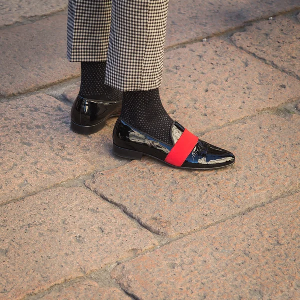 Milan erkekler moda hafta 2016 ayakkabılara detay — Stok fotoğraf