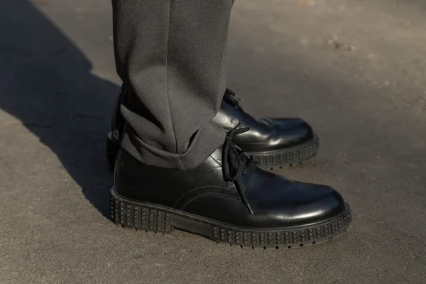 Detalle de zapatos en Milan Men 's Fashion Week 2016 — Foto de Stock