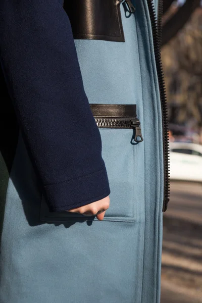 Detail of coat at Milan Men's Fashion Week 2016 — Stock Photo, Image