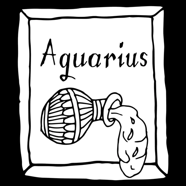 Horoscope du Verseau signe vectorisé dessin à la main — Image vectorielle