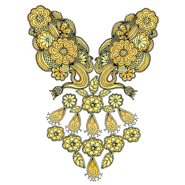 Bordado de diseño floral — Archivo Imágenes Vectoriales