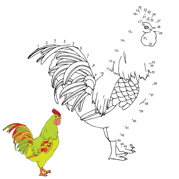 Números juego (gallo ) — Archivo Imágenes Vectoriales