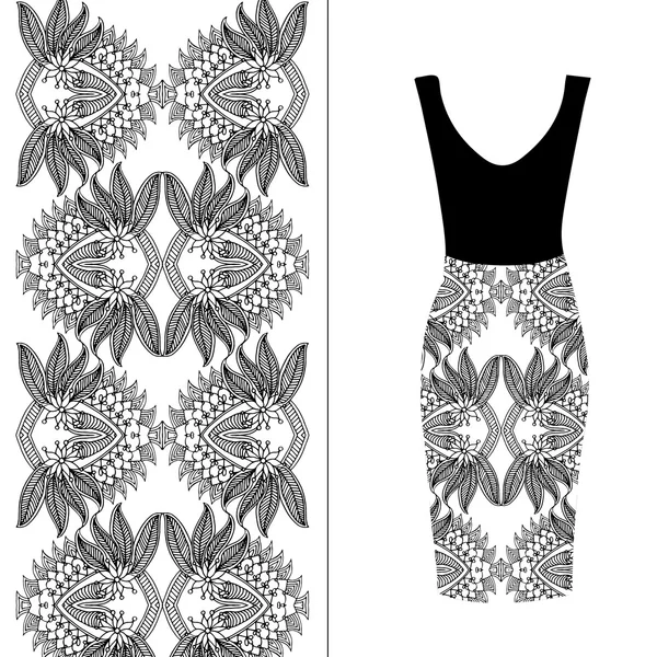 Borduurwerk patroon jurk ontwerp Rechtenvrije Stockvectors