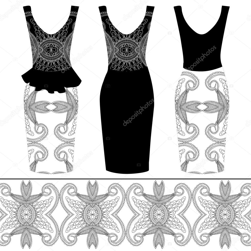 Embroidery pattern dress design