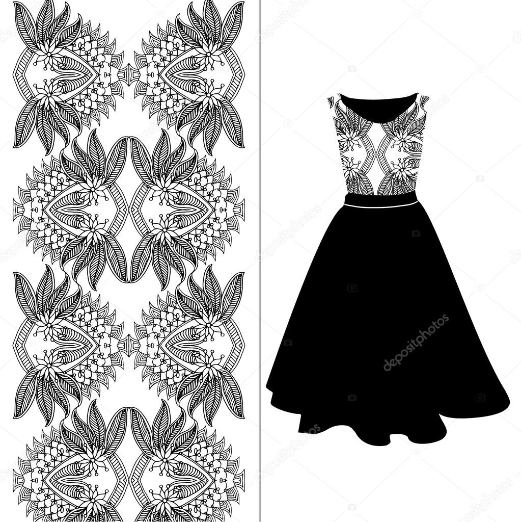Embroidery pattern dress design