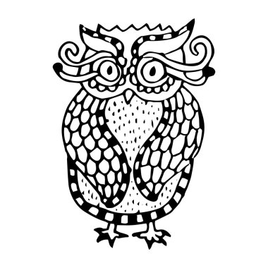 komik baykuş resim-orijinal çizim vectorized