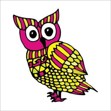 Retro canlı baykuş illüstrasyon