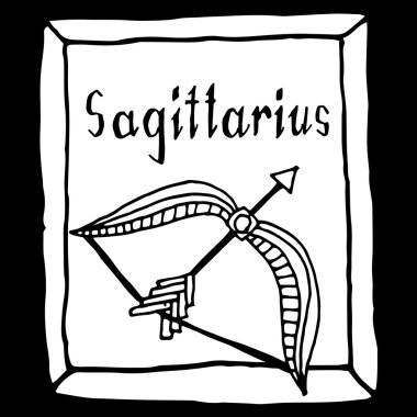 Yay burç işareti el çizmek vectorized