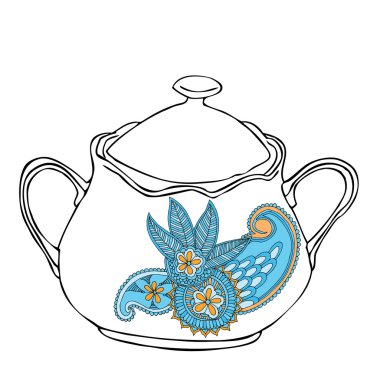 Şeker pot nakış süslemeli