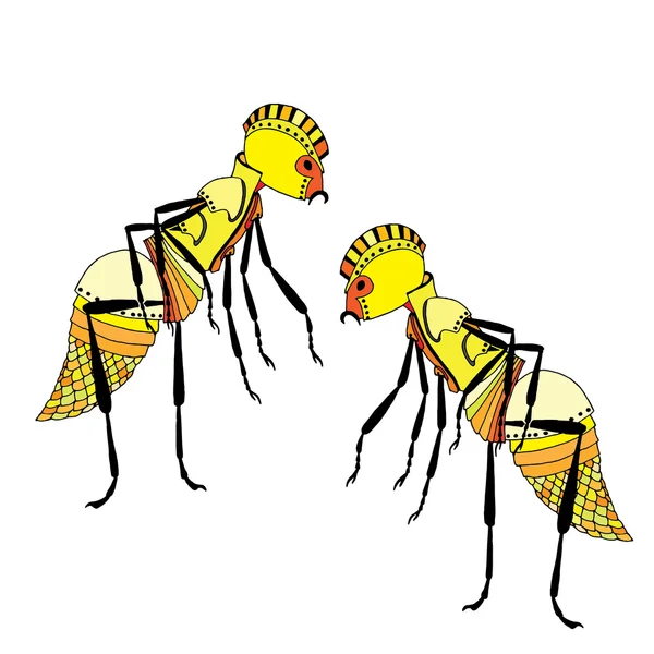 Illustrazione di due formiche — Vettoriale Stock
