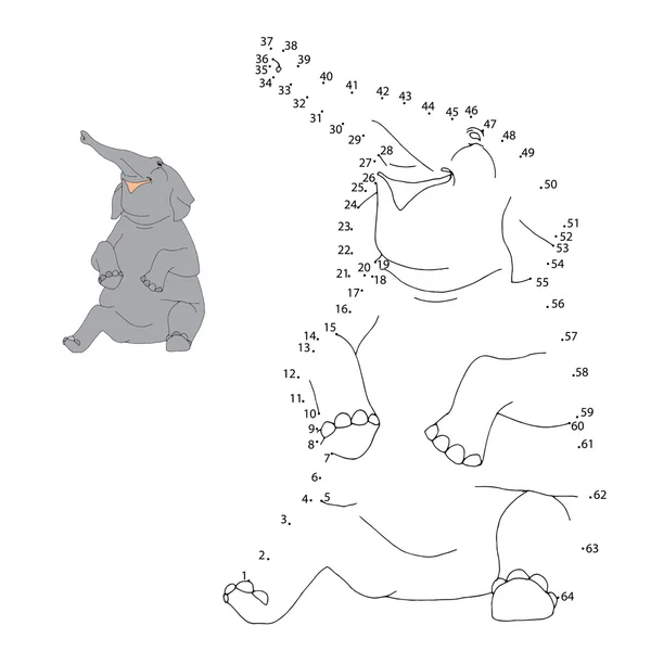Jeu de chiffres (éléphant ) — Image vectorielle
