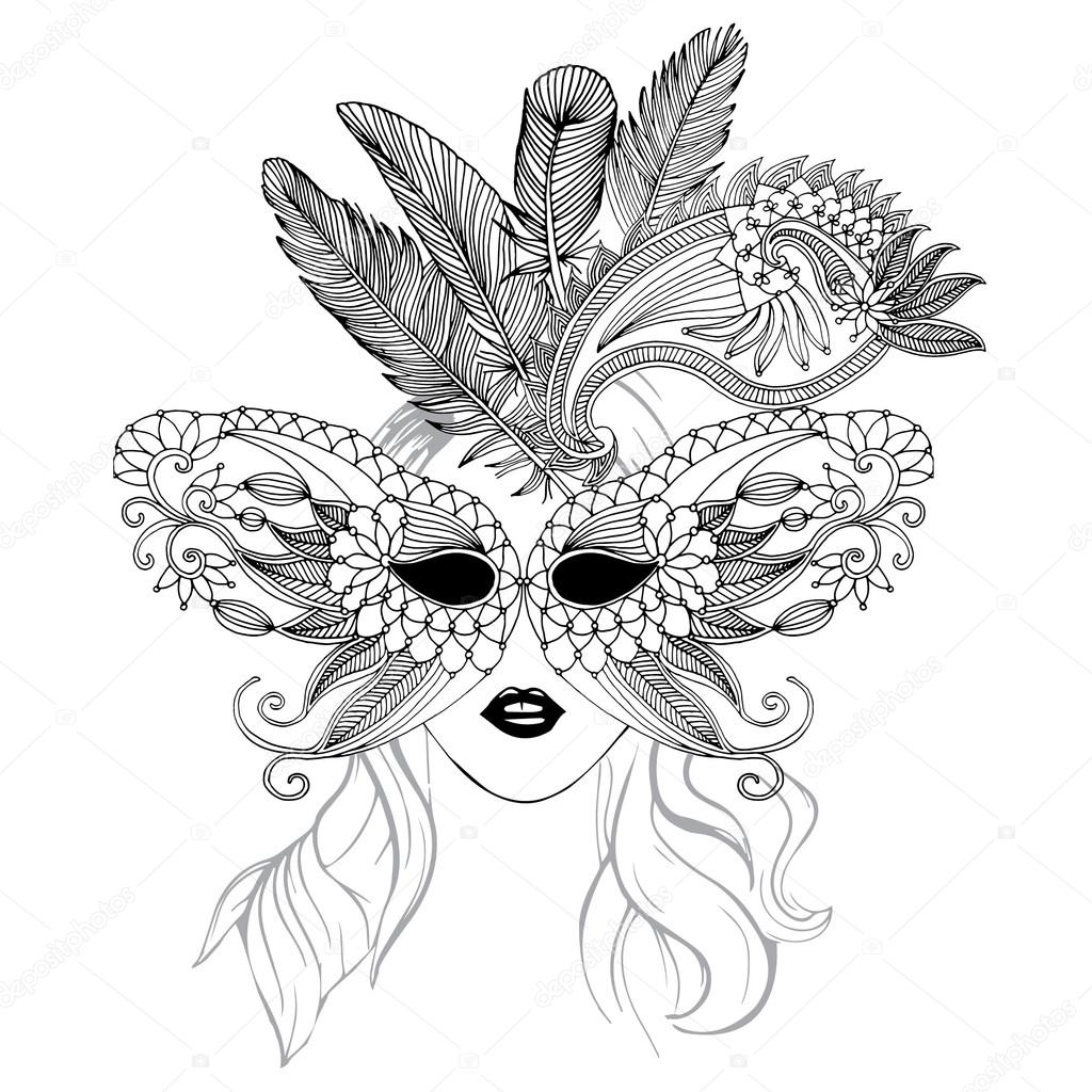 Simple Masquerade Mask Drawing