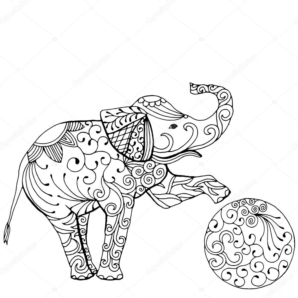 Funny elephant illustration