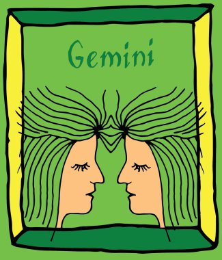 Gemini horoscope sign clipart
