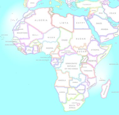 Africa map in vintage style clipart