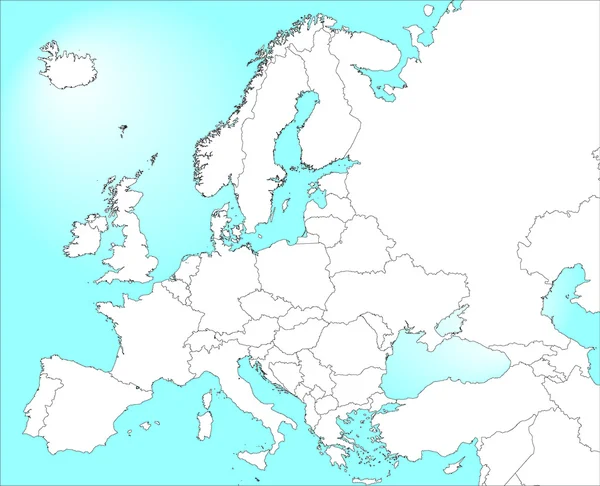 Mappa vuota dell'Europa — Vettoriale Stock