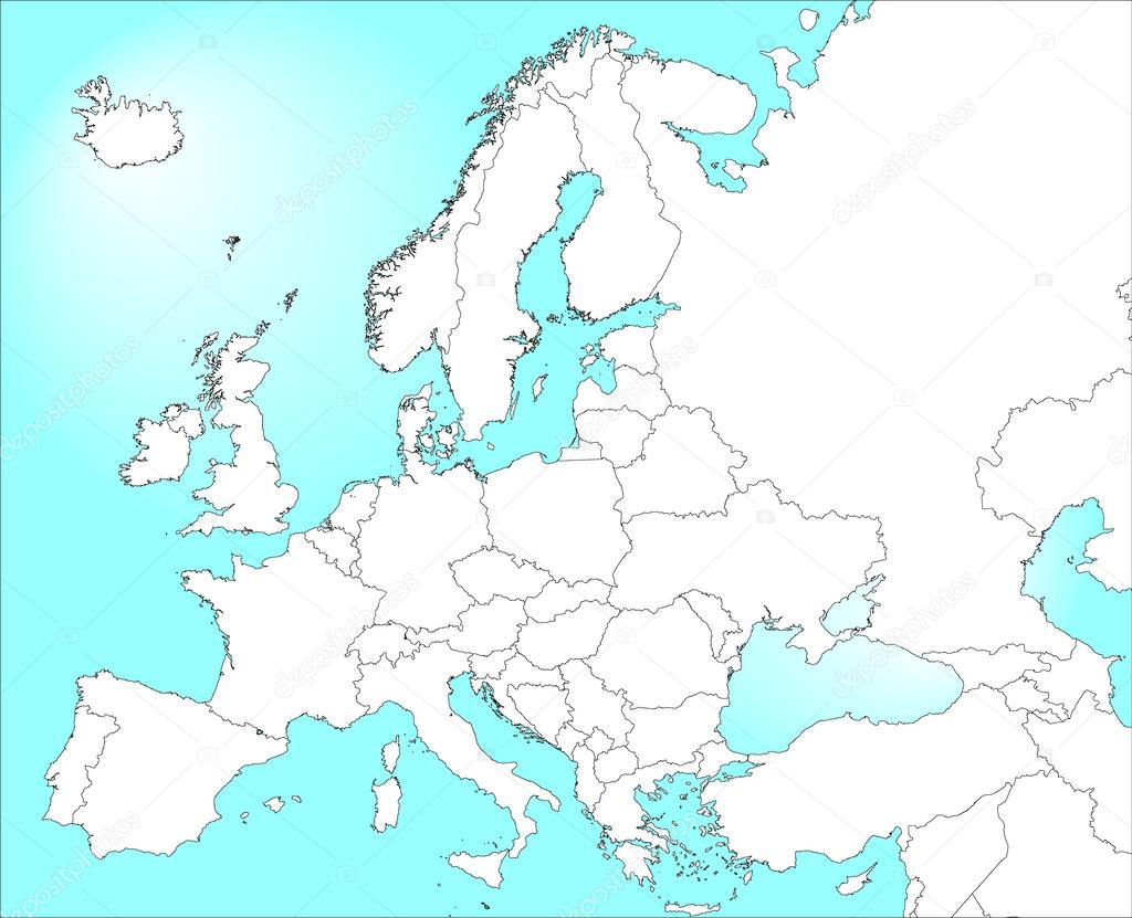 Blank map of Europe