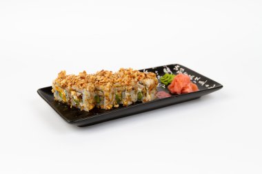 Görüntü lezzetli suşi karides ve soğan ile ayarla