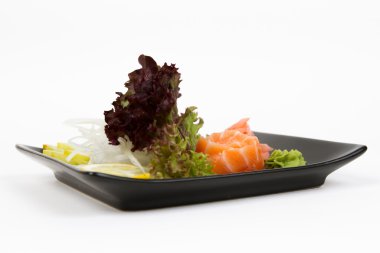 Somon ile lezzetli sashimi görüntüsünü