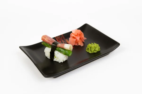 Image of tasty nigiri with prosciutto — Stock Photo, Image